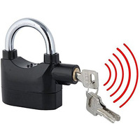 Glive (Label) Metal Anti Theft Motion Sensor Alarm Key Lock For Home/Office/Bikes Security Lock, Thickened Shackle Lock With 3 Keys