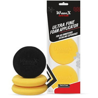 Wavex Ultrafine Foam Sponge Applicator For Car Wax, Dashboard Dressing, Tyre Dressing And Many More (Pack Of 2 Yellow 1 Black)