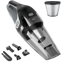Un1Que Cordless Car Vacuum Cleaner 2 In 1, 8000Pa Powerful Suction Portable Handheld Vacuum Cleaner For Home And Car With Steel Mesh Filter, 650Ml Dustbin, 4 Nozzles, Usb Rechargeable (Grey)