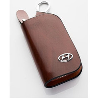 Contacts Car Key Cover Compatible With Hyundai Smart Key With Key Chain For Alcazar, Venue, Elantra, Venue, Tucson, Creta, I20, N Line Models (Brown)