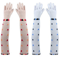 Footmate Uv Sun Protection Driving Gloves Women With Breathable Cotton Material, Elbow Length Combed Cotton And Spandex Lightweight Hand Glove For WomenS/Girls - Free Size -(Pack Of 2)