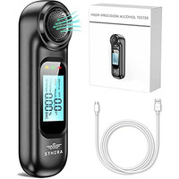 Sthira Alcohol Testing Machine Usb Rechargeable Portable Alcohol Tester Breath Analyzer For Personal & Professional Use Lcd Digital Display 0.00-0.19% Bac High Precision Breathalyser