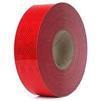 Glowtail 2 Inch (50.8 Mm) X 10 Meter (33 Feet) High Intensity Water Proof Conspicuity Warning Reflective Radium Conspicuity Tape Sticker Red