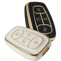 Shopoflux Tpu Key Cover Compatible With Tata Nexon | Harrier | Safari | Altroz | Tigor | Ev | Punch | Tiago Ev Electric 4 Button Smart Key Only (Black & White Pack Of 2)