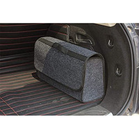 Greensheep Felt Portable Cleaning Supplies Car Trunk Organizer- Anti Skip Foldable Boot Storage Organizer Utility Tool Bag For Cars, Small (Dark Grey), Red