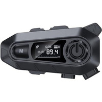 Edyell A1 Motorcycle Bluetooth Headsets, Smart Led Display Helmet Bluetooth With Fm Radio, Hd Calling And Hifi Music, Ip67 Waterproof Helmet Headset, Compatible With All Helmets (A1 Black)