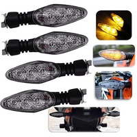 Eltron Turbo Elt8Fhd Unbreakable Waterproof Quality Rubber Ktm Style Indicators Smd High Bright Universal For All Bikes Models Turn Signal Lights With 3 Months Warranty|(Amber, Pack Of 4), Led