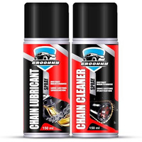 Groommm Bike Chain Cleaner And Chain Lubricant Spray Combo (150Mlx 2) | Heavy Duty Chain Lube Spray For Bike| Cycle Chain Cleaner | Cleans, Preserves And Protects