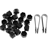 Heavy Driver 20X T39 Wheel Lug Bolt Nut Cap Center Cover Fit For Audi Skoda, Tool (Black)