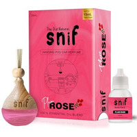 The Old Natural Snif Car Perfume With Essential Oils | Car Perfume Diffuser With 15Ml Refill Pack | Car Fresheners Long Lasting | Car Air Freshener (Pack Of 1, 20Ml) (Plum Rose)