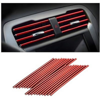 Wemol 20 Pieces Red Universal Car Ac Vent Outlet Decoration Strip, Waterproof Bendable Air Vent Outlet Trim Decoration, Suitable For Most Air Vent Outlet