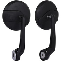 Rear View, Side Handle Bar End Mirror Pair, For New Classic Reborn/New Bullet/Hunter/Meteor 350/Super Meteor 650/Containental Gt/Interceptor/Himalayan 411,450/Scram 411/Guerrilla 450 All Model