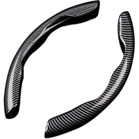 Automaze New Carbon Fiber Abs Texture Steering Wheel Grip Cover For Cars, Safe And Non Slip Car Interior Accessory (Carbon Black)