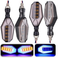 Eltron Turbo Imported Dc Power Super Quality U Shape Style Bright Blinker Led Indicators Universal For All Bikes, Motorcycles Turn Signal Lights (Pack Of 4, Amber With Blue)