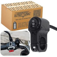 Eltron Turbo Waterproof Multi-Function 3 Mode Way Handlebar Switch On-Off-On 12V Dc Button Operate With Headlight, Fog Light, Cast Aluminium Universal For All Motorcycles, Bike (Pack Of 1, Black)