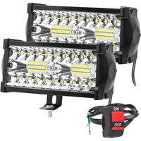 Fabtec 36 Led 7 Inch/18Cm Led Bar Light Led Fog Light For All Motorcycles/Bike/Scooty/E-Rikshaw (Set Of 2) (7 Inch,White)