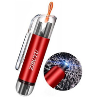 Zibuyu Car Emergency Window Breaker Seat Belt Cutter, Aluminium Alloy Car Glass Breaker With Led, Keychain Automotive Car Safety Hammer Escape Tools