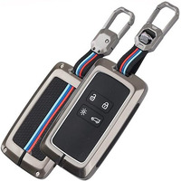 Shopoflux Metal Key Cover Compatible With Renault Triber | Kiger 4 Button Smart Key (Black)