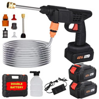 Allextreme 48V Double Battery Cordless High Pressure Washer With Adjustable 3 In 1 Nozzle, 5M Hose Pipe And Foam Cannon Portable Water Sprayer Gun Machine For Car Washing & Bike Cleaning (Black)