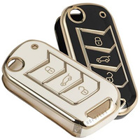 Shopoflux Tpu Key Cover Compatible With Mahindra Scorpio N | 3Xo | Xuv 300 | Marazzo | Xuv 700 | Xuv 400 Ev | Bolero | Thar Roxx 3 Button Flip Key (Black & White Pack Of 2)
