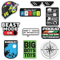 Titu Ki Baatein Adventure Awaits! Eat, Sleep, Ride, Repeat! Big Boys Toys! Wanderlust! Bike Decals Stickers For Adventure Enthusiasts | Helmet & Bike Stickers And Graphics | Premium Vinyl Quality