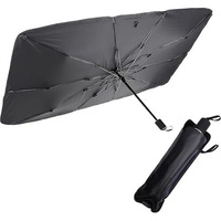 Auto Hub Front Window Sunshade For Car, Car Sunshade For Front Windshield, Car Umbrella For Windshield- Universal Fit- 240T Silver Coated Fabric