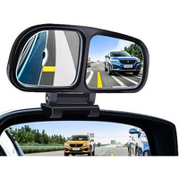Sarte Plastic Glass Blind Spot Mirror With 360 Rear View Convex Parking Mirror, 3R Original Suitable For All Cars - Pack Of 2