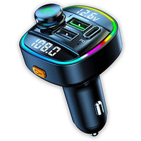 Crust Cs45 Car Bluetooth Device For Music System, Fm Transmitter With Call Receiver; (Pd 20W + Qc3.0) Fast Charger; Real Time Car Battery Voltage Monitor; 7 Colour Led Lights; Usb Mp3 Audio Playback