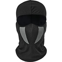 Primebox Full Cover Face Mask For Men Bike Riding Balaclava Soft Cotton Protection Anti Dust Pollution 4 Way Stretch Under Helmet Breathable Black Grey