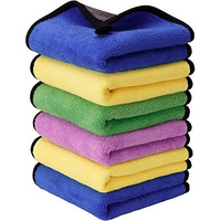 Auto Hub Heavy Microfiber Cloth For Car Cleaning And Detailing, Double Sided, Microfiber Towel For Car & Bike,Super Soft Car Wash Cloth, 600 Gsm (Size 40Cm X 40Cm) Pack Of 6, Color: Mix