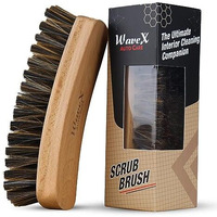 Wavex Plastic Car Cleaning Brush|Works Dry And Wet With Car Interior Cleaner Liquid, Car Seat Cleaner|Also Acts As Interior Car Duster, Beige