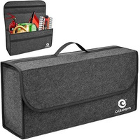 Oceanevo Felt Car Boot Organizer, Car Trunk Organizer For Storage Of Accessories, Hardware Tools And Documents - 50 X 24 X 17 Cm - Dark Grey