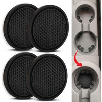 Car Cup Coaster Universal Automotive Waterproof Non-Slip Cup Holders Sift-Proof Spill Holder Car Interior Accessories,Car Accessories 4 Pcs Black