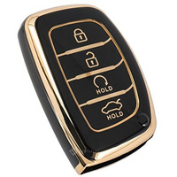 Shopoflux Tpu Key Cover Compatible With Hyundai Alcazar And Creta Car 4 Button Smart Key (Black)