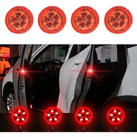 Acutas 4 Pcs Universal Waterproof 5 Led Wireless Car Door Warning Lights (Red, 2Pairs 4Pcs)