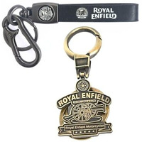 Yaanatural Premium Leather & Made Like Gun Antique Keychain Compatible With Royal Enfield Unique Stylish For Men Car Bike Key Ring Key Chain Antique Golden Combo Pack