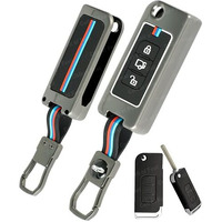 Coll Of Fest Metal Silicon Key Cover Compatible For Mahindra Xuv-500 3 Button Smart Flip Key Cover Full Metal Protections Special Feature Visible In Low-Light Conditions