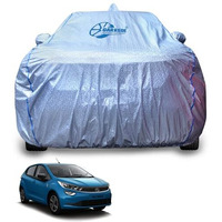 Garrege Waterproof Car Body Cover For Tata Altroz 2022 To 2024 Triple Layer Fabric With Mirror Pockets Inner Soft Cotton And Pipein Design Protects From Animals, Heat & Uv Rays (Metallic Silver)