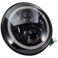 Eltron Turbo Imported Warranty Dc Power Full Ring Drl 7 Inch Headlight Front Led Headlight Bulb White And Yellow, Angel Eye Lamp Compatible For All Thar & Bullet Models, Hi/Low Beam Amber (Pack Of 1)