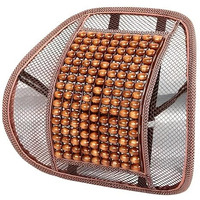 Detachi Car Seat Wooden Beads Lumbar Support Comfortable Back Rest Support, Wooden Beads Seat Cover For Driver, Adjustable Elastic Straps With Adustable Belt For Office, Car, House