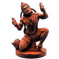 Murtihome Shri Ram Rasik Hanuman Murti, 8 Cm Height, Orange Black, 3D Printed, Uv Resin, Car Dashboard Idol Of Lord Hanuman