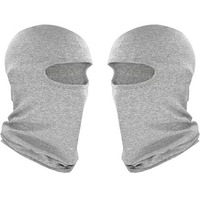 Primebox Full Cover Face Mask Cotton Fabric Bike Riding Washable Dust Protection Balaclava For Men Women Neck Gaiter Helmet Liner Pack Of 2 Rider Accessories Black (Grey-Full-Combo-W/O-Patti)