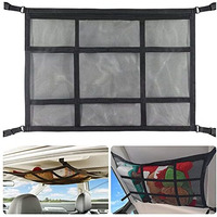 Sthira Car Ceiling Storage Net, Upgraded Car Ceiling Cargo Net Pocket, 31.5''X21.5'' Strengthen Load-Bearing Adjustable Double-Layer Mesh Camping Suv Storage Bag For Tent Putting Quilt Toys Sundies