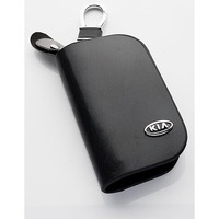 Contacts Leather Car Key Cover Compatible With Kia Smart Key With Key Chain For Seltos | Sonet | Carens | Carnival (Black)