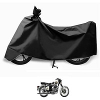 Auto Hub Bike Cover Compatible With Re Classic 350 With Mirror Pocket,Dustproof, Windproof, Belt Buckle, Super Classic 350 Bike Cover- Black - 1 Unit