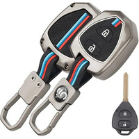 Shopoflux Metal Key Cover Compatible For Toyota Old Innova, Fortuner, Corolla, Camry 2 Button Key