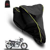 Garrege Waterproof Two Wheeler Cover For Continental Gt 650| Uv Proof, Heat Resistant & All Weather Protection | Black & Yellow Piping Color | Durable & Triple Stitched