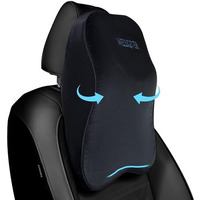 Wellgiver Ultimate Car Neck Rest Pillow, 100% Memory Foam Car Pillow For Comfortable Rides, Superior Neck Support Cushion, Relieves Neck Pain (Black (Pack Of 2), Large)