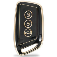 Shopoflux Tpu Car Key Cover Compatible For Mg Hector | Windsor Ev 3 Button Smart Key - Black