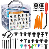 Serplex Car Door Plastic Trim Panel Clip Removal Tool, Car Push Retainer Clips & Door Trim Clip, 23 Sizes Nylon Bumper Fender Rivets With 10 Cable Ties And Fasteners Remover For Toyota Gm Ford Honda